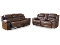 Stoneland Chocolate Reclining Sofa and Loveseat
