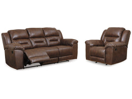 Stoneland Chocolate Reclining Sofa and Recliner