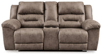 Stoneland Fossil Manual Reclining Loveseat w/ Console