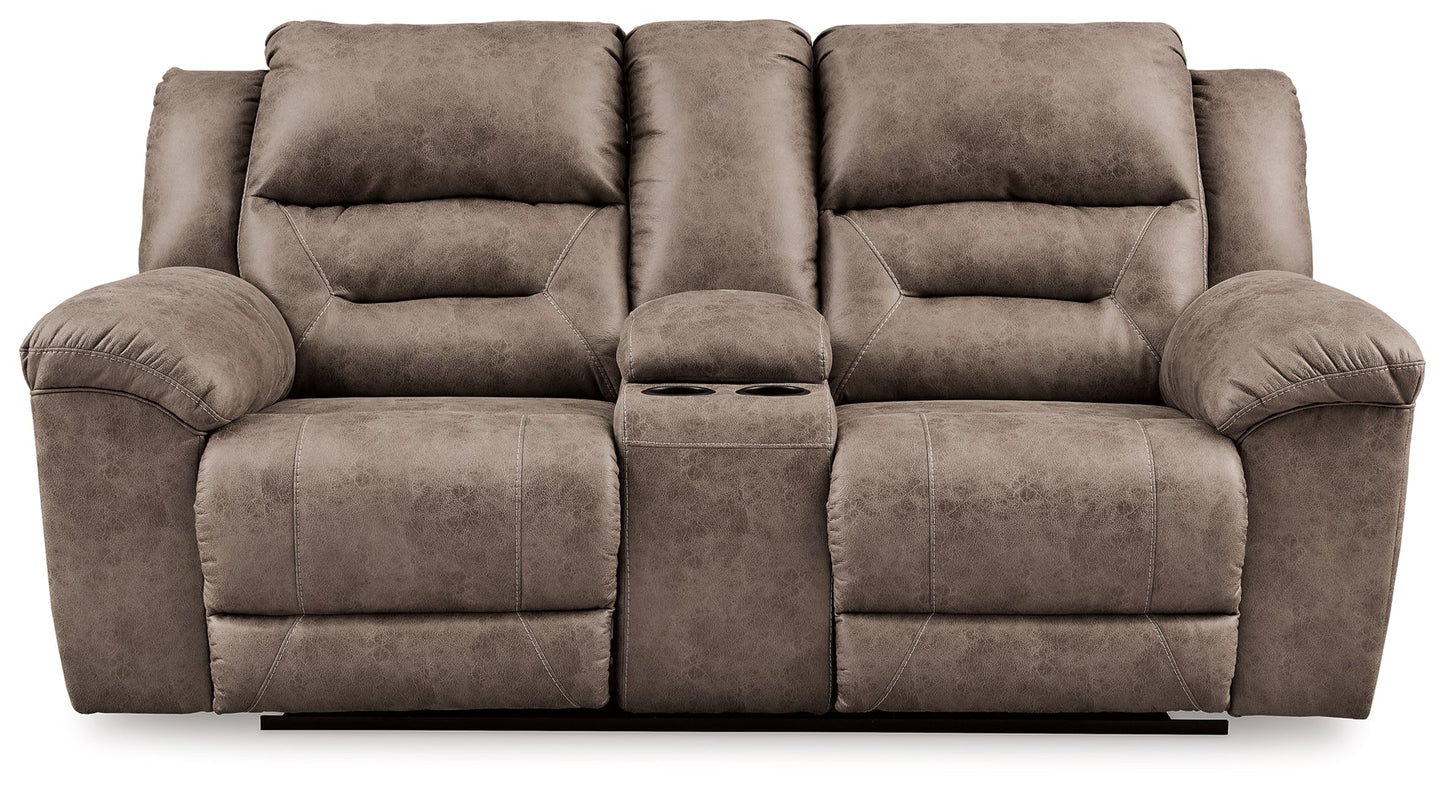 Stoneland Fossil Power Reclining Loveseat with Console