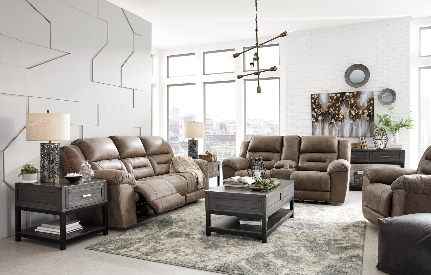 Stoneland Fossil Power Reclining Sofa, Loveseat and Recliner