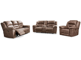 Stoneland Fossil Power Reclining Sofa, Loveseat and Recliner