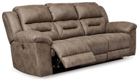 Stoneland Fossil Reclining Sofa & Power Recliner