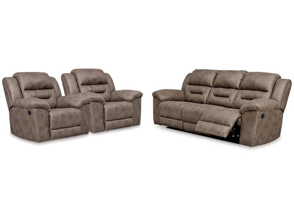Stoneland Fossil Reclining Sofa & 2 Recliners