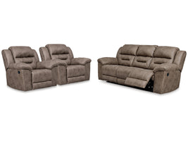 Stoneland Fossil Reclining Sofa & 2 Recliners