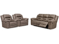 Stoneland Fossil Reclining Sofa & 2 Recliners