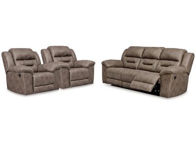 Stoneland Fossil Reclining Sofa & 2 Recliners