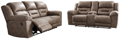 Stoneland Fossil Reclining Sofa and Loveseat