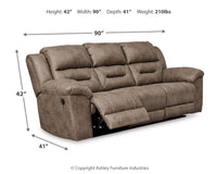 Stoneland Fossil Reclining Sofa and Power Reclining Loveseat