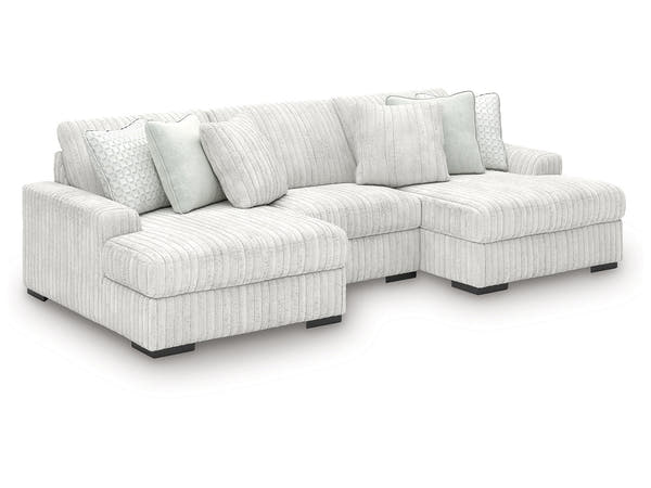 Stupendous Alloy 3-Piece Sectional with Double Chaise