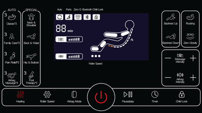 Black Massage Chair with a Tablet Controller
