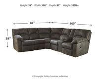 Tambo Pewter Reclining Sectional