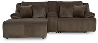Top Tier Chocolate 3-Piece Reclining Sectional Sofa with LAF Chaise