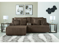 Top Tier Chocolate 3-Piece Reclining Sectional Sofa with LAF Chaise