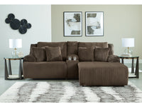 Top Tier Chocolate 3-Piece Reclining Sectional Sofa with RAF Chaise