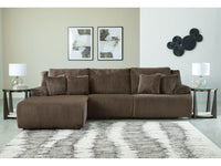 Top Tier Chocolate 3-Piece Sectional Sofa Chaise with LAF Chaise