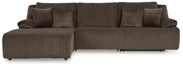 Top Tier Chocolate 3-Piece Sectional Sofa Chaise with LAF Chaise
