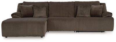 Top Tier Chocolate 3-Piece Sectional Sofa Chaise with LAF Chaise