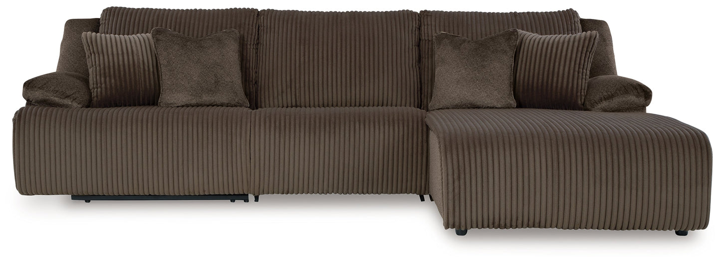 Top Tier Chocolate 3-Piece Sectional Sofa Chaise with RAF Chaise