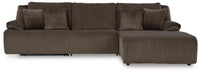 Top Tier Chocolate 3-Piece Sectional Sofa Chaise with RAF Chaise