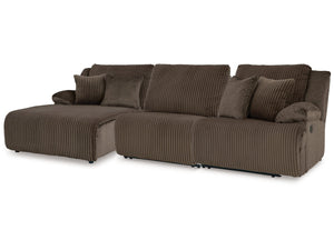 Top Tier Chocolate 3-Piece Sofa Chaise Sectional (Left Shape)