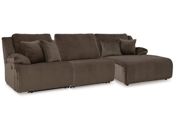 Top Tier Chocolate 3-Piece Sofa Chaise Sectional (Right Shape)