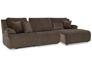 Top Tier Chocolate 3-Piece Sofa Chaise Sectional (Right Shape)