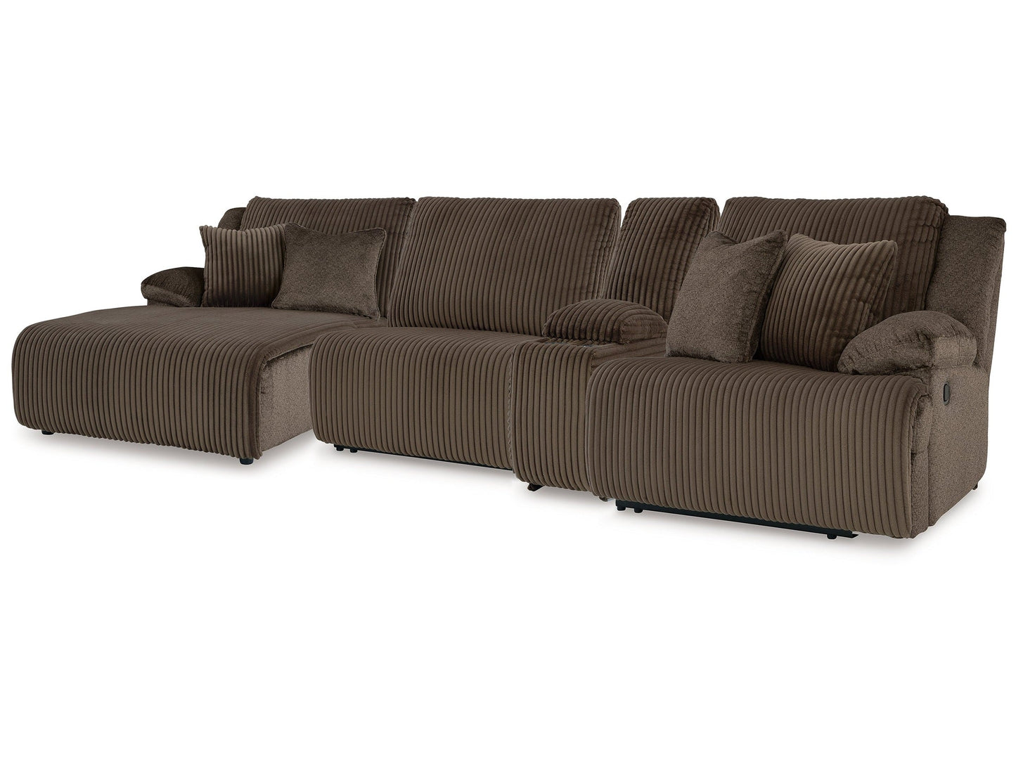Top Tier Chocolate 4-Piece Reclining Sectional with Chaise