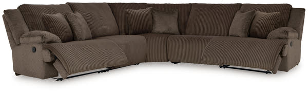Top Tier Chocolate 5-Piece Reclining Sectional