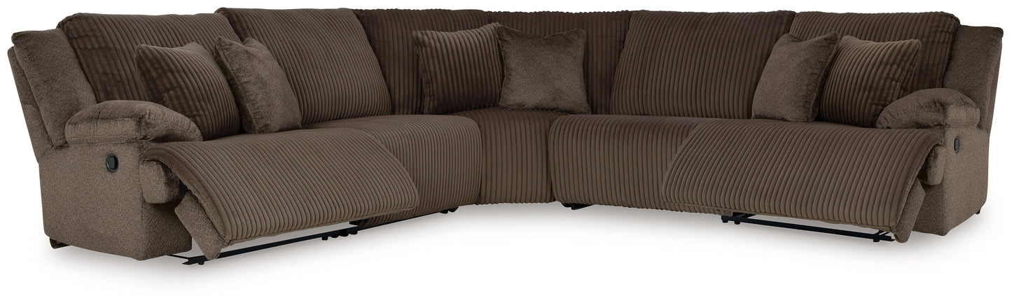 Top Tier Chocolate 5-Piece Reclining Sectional