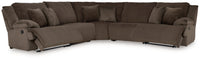 Top Tier Chocolate 5-Piece Reclining Sectional