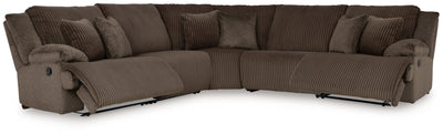 Top Tier Chocolate 5-Piece Reclining Sectional