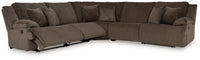 Top Tier Chocolate 5-Piece Reclining Sectional