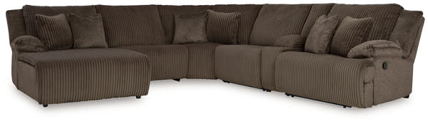Top Tier Chocolate 6-Piece Reclining Sectional with LAF Chaise