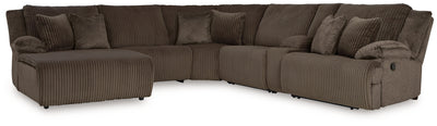 Top Tier Chocolate 6-Piece Reclining Sectional with LAF Chaise