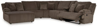 Top Tier Chocolate 6-Piece Reclining Sectional with LAF Chaise