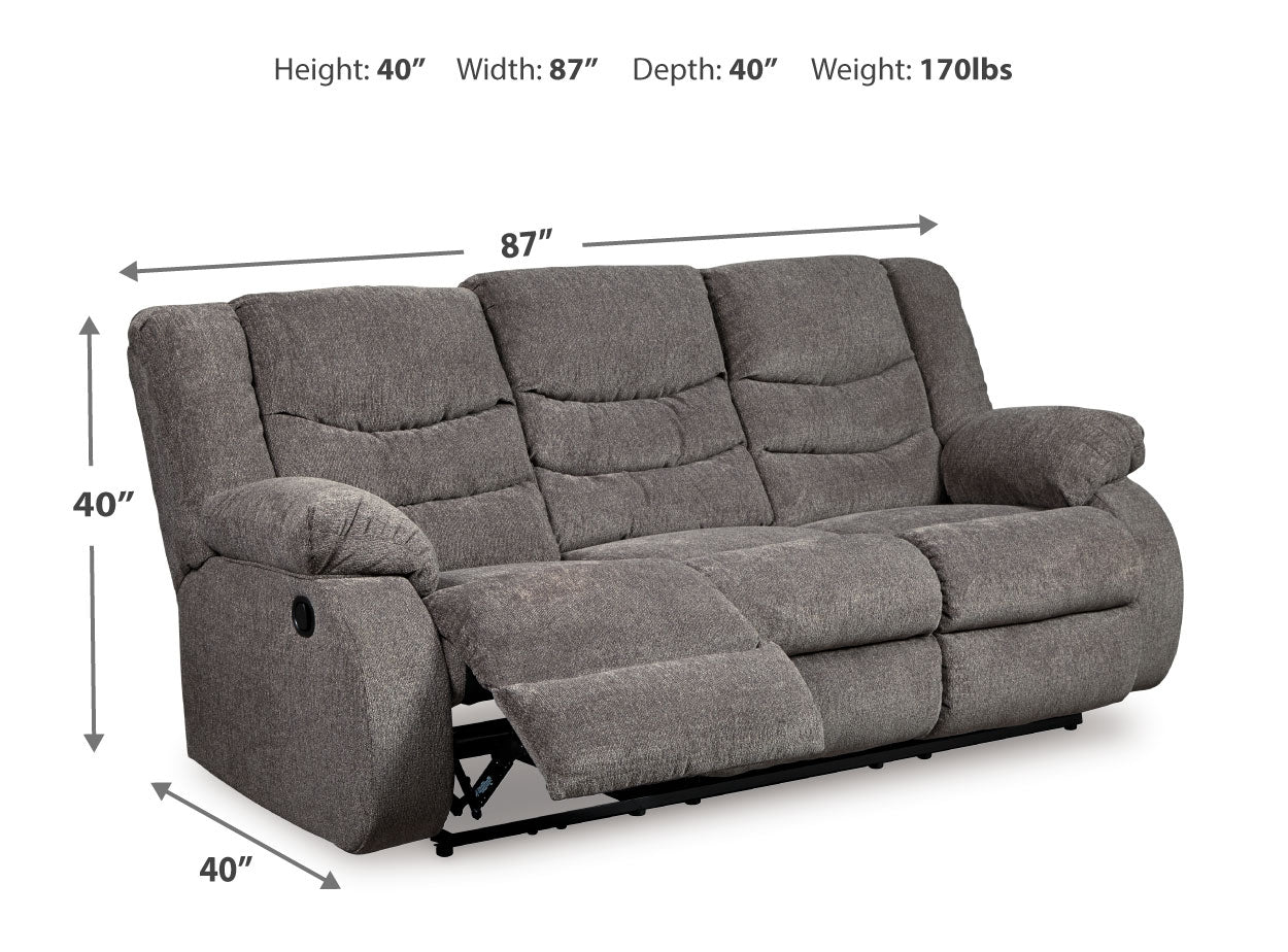 Tulen Gray Manual Reclining Sofa