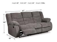 Tulen Gray Manual Reclining Sofa
