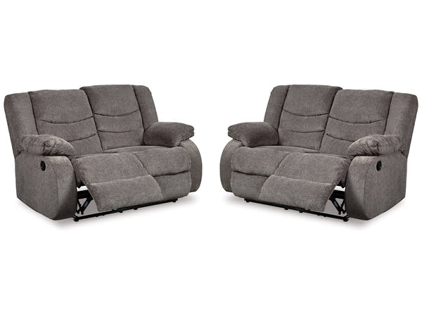 Tulen Gray Reclining Loveseats (Set of 2)