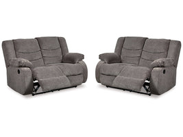 Tulen Gray Reclining Loveseats (Set of 2)
