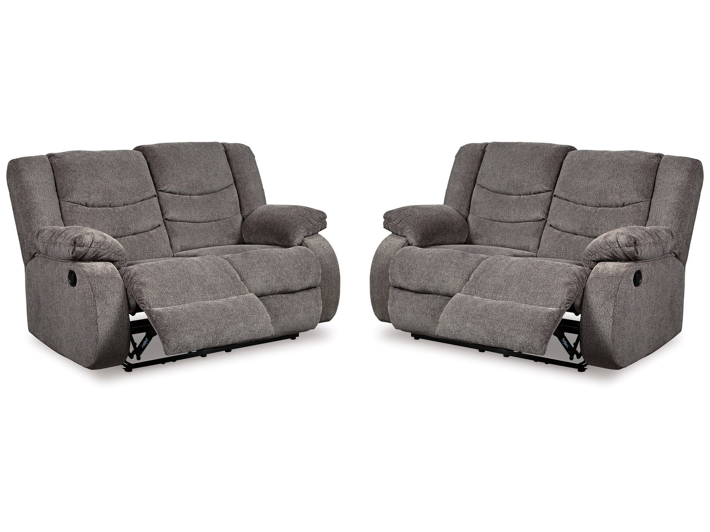 Tulen Gray Reclining Loveseats (Set of 2)