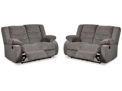 Tulen Gray Reclining Loveseats (Set of 2)