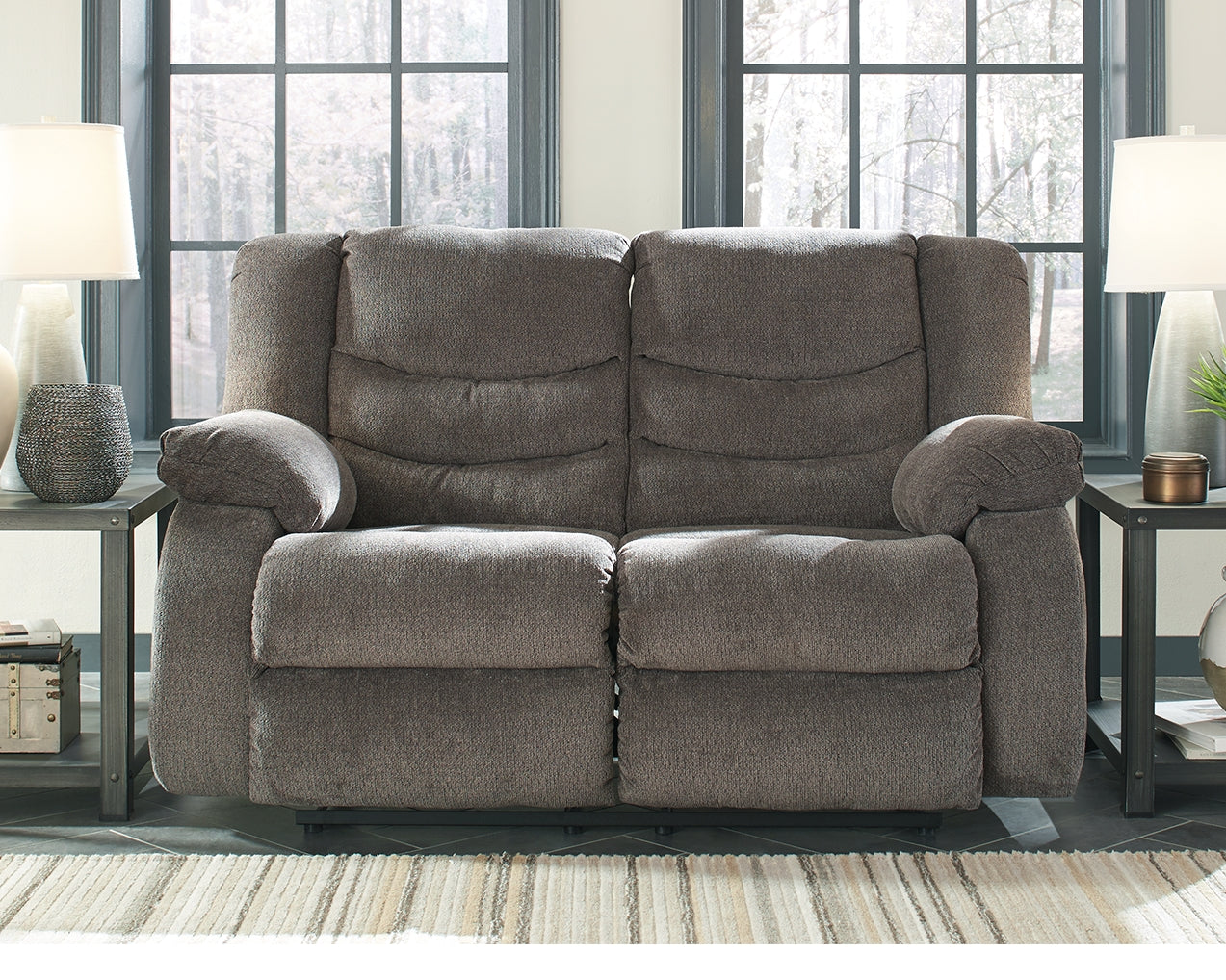 Tulen Gray Reclining Loveseats (Set of 2)