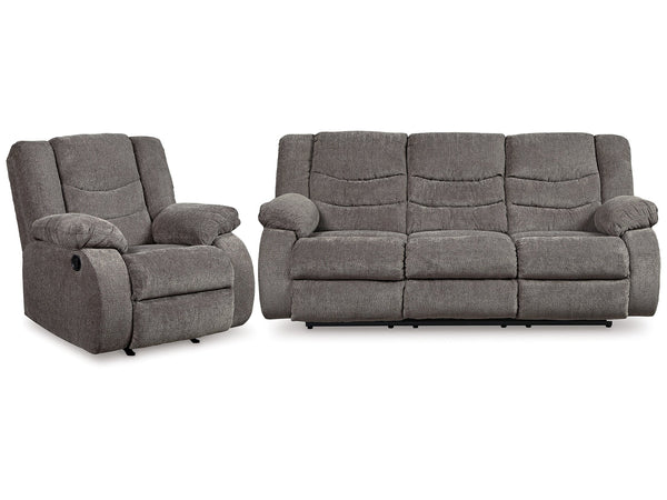 Tulen Gray Reclining Sofa and Recliner