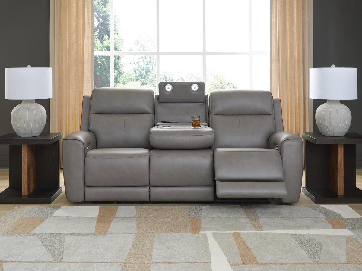 5Z-Comfort Coin Power Reclining Sofa with Adjustable Headrest