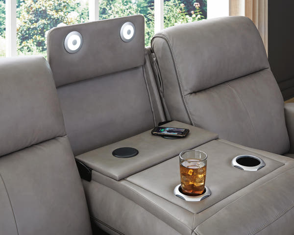 5Z-Comfort Coin Power Reclining Sofa with Adjustable Headrest