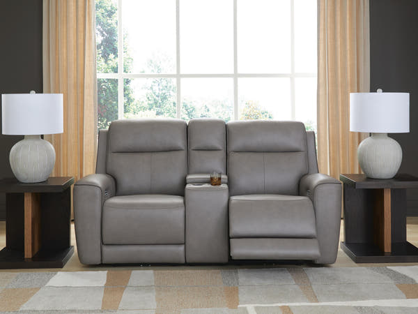 5Z-Comfort Coin Power Reclining Loveseat with Console