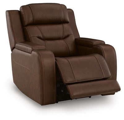 Knightington Brown Power Recliner with Audio Seating