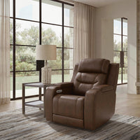 Knightington Brown Power Recliner with Audio Seating