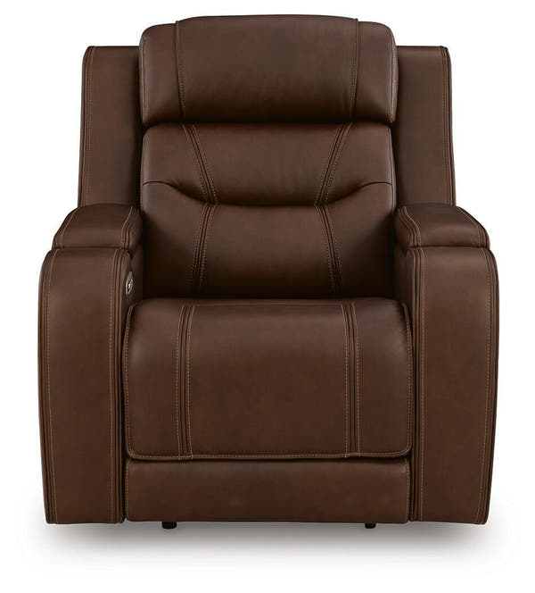 Knightington Brown Power Recliner with Audio Seating